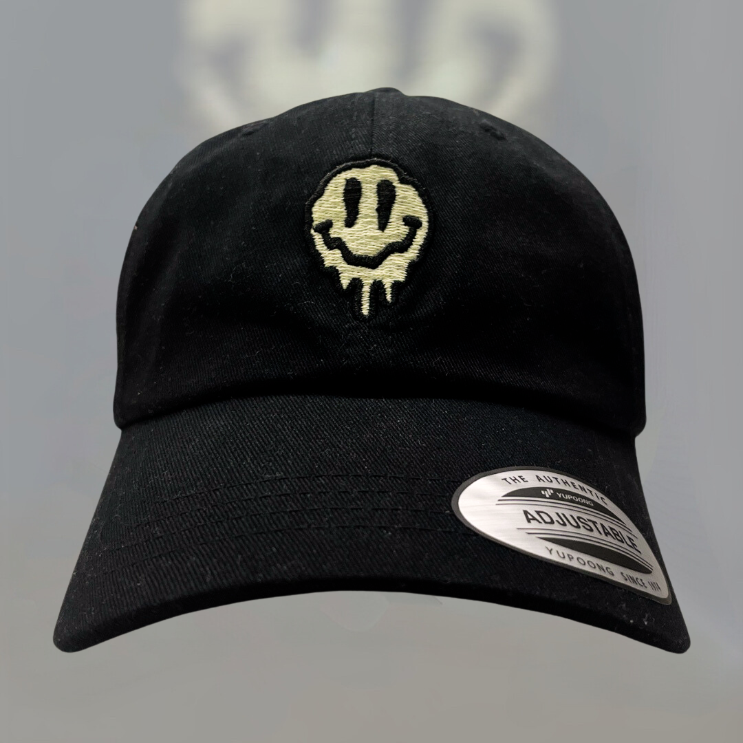 Dad Hat Melting Smiley GLOW IN THE DARK