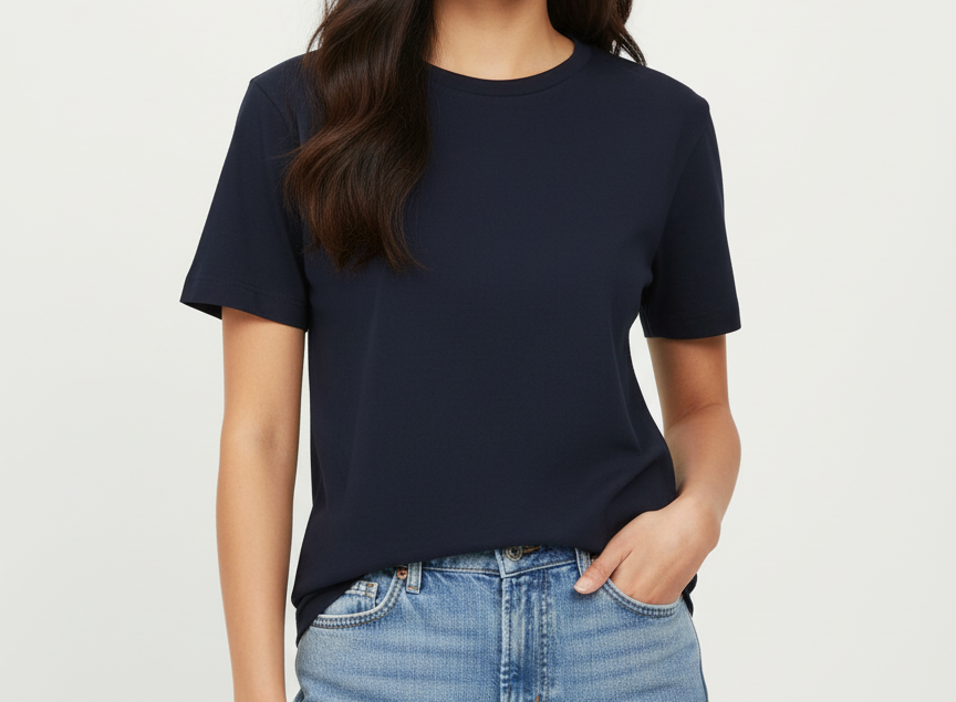 Jack&Jones Regular fit Marine Blauw 180gsm DAMES T-Shirt Dames Regular Fit 180GSM - Afbeelding 1